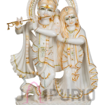 Hand Painted Marble Radha Krishna Statue | 61cm Divine Couple Sculpture | Temple Art | Premium God Idol | Sacred Decor