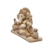Marble Ganesha Statue | Pure Temple Grade Idol | Sacred Ganapati Moorti | Luck & Success Deity | Traditional Art