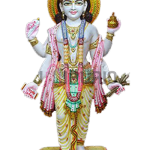 White Marble Lord Vishnu Statue | Divine Narayana Idol | Premium Temple Moorti | Sacred Laxmi Narayan Art | Spiritual Sculpture