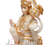 Lord Hanuman Marble Statue | 24cm Sitting Bajrang Bali | Temple Sankat Mochan Idol | Sacred Devotion Art | Divine Gift