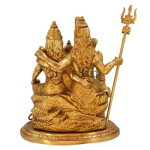 Shiv Parivar Brass Murti: 8x5x9 inch Divine Family | Complete Temple Grade Statue | Sacred Home Temple Art | Bholenath Family Idol