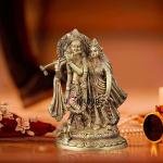Divine Radha Krishna Brass Idol 12.5 - Premium Temple Decor Art | Jaipurio