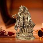 Divine Radha Krishna Brass Idol 12.5 - Premium Temple Decor Art | Jaipurio
