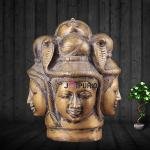 Vintage Brass Mukhalingam Five Faces 9" - Sacred | Jaipurio