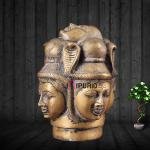 Vintage Brass Mukhalingam Five Faces 9" - Sacred | Jaipurio