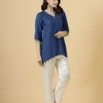 Classy Yale Blue Silk Co-Ord Set Luxury Fashion - Premium Pure Silk Contemporary | Jaipurio