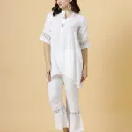 Alluring White Cotton Coord Set - Modern Fashion Outfit Online | Jaipurio