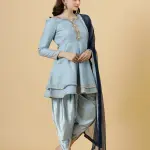 Lawn Green Kurti Palazzo Sequin Dupatta Set - Sparkling Ethnic Ensemble | Jaipurio