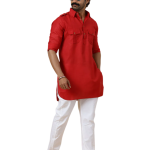 Red Hunting Style Kurta Pajama - Bold Traditional Menswear for Celebrations | Jaipurio