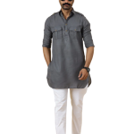 Dark Grey Hunting Style Kurta Pajama - Premium Contemporary Traditional Menswear | Jaipurio
