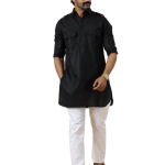 Black Hunting Style Kurta Pajama - Premium Elegant Traditional Menswear | Jaipurio
