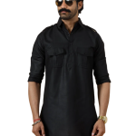 Black Hunting Style Kurta Pajama - Premium Elegant Traditional Menswear | Jaipurio