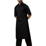 Black Pathani Kurta Salwar - Premium Afghan Heritage Traditional Menswear | Jaipurio