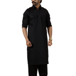 Black Pathani Kurta Salwar - Premium Afghan Heritage Traditional Menswear | Jaipurio