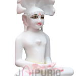 Handcrafted Jain Parshwanath Marble Statue: Premium Temple Grade Sculpture | Sacred White Marble | Divine Tirthankar Murti | Traditional Art