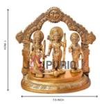 Hand Carved Brass Ram Darbaar Idol | Traditional 17.8 × 19.1 × 8.1 cm Table Top Murti | Premium Temple Art | Sacred Family Statue | Jaipurio