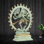 Vintage Brass Nataraja Green Patina 20" - Divine Art | Jaipurio