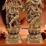 Brass Radha Krishna Arch Idol 4.5 Inches - Temple Grade Divine Love Murti | Jaipurio