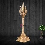 Pure Brass Standing Trishul Carved - Sacred Shiva Trident Temple Art | Jaipurio