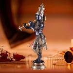 Pure Brass Lord Krishna Statue Black Gold Finish 23 Inch - Premium Temple Art | Jaipurio
