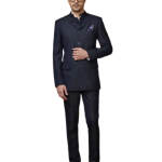 The Bespoke Navy Woollen Bandhgala Suit (S-XL) | Premium Traditional Menswear | Custom Indian Formal Wear by Jaipurio