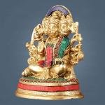 Superfine Brass Panchmukhi Hanuman Murti 6.50 Inch - Divine Grace Stonework | Jaipurio
