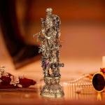 Brass Handcrafted Krishna Playing Flute Idol 29 Inch 18 kg - Majestic Temple Sculpture | Jaipurio
