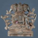 Vintage Panchmukhi Hanuman Wall Hanging Sandstone 8" Space Saving | Jaipurio
