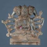 Vintage Panchmukhi Hanuman Wall Hanging Sandstone 8" Space Saving | Jaipurio