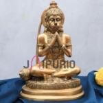 Antique Golden Hanuman Brass Idol | Traditional 19.6 × 8.9 × 12.7 cm Table Top Murti | Handcrafted Devotion Statue | Premium Decor | Jaipurio