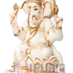 Pure White Marble Ganesha Statue: Handmade Divine Masterpiece | Luxury Temple Art | Authentic Craftsmanship | Sacred Stone Art