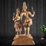 Pure Brass Shiva Parvati Standing Statue - Divine Couple Sacred Sculpture | Jaipurio