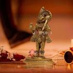 Brass Wall Hanging Hanuman Idol 12" - Space-Saving Divine Power | Jaipurio