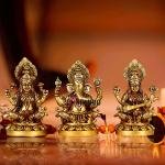 Brass Ganesha Laxmi Saraswati Set 9 Inch - Buy Divine Trinity Online | Jaipurio