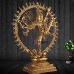 Pure Brass Yogeshwar Nataraja Rare Antique Gold 20 Inch - Premium Dance Lord | Jaipurio