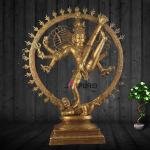 Pure Brass Yogeshwar Nataraja Rare Antique Gold 20 Inch - Premium Dance Lord | Jaipurio
