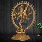 Pure Brass Yogeshwar Nataraja Rare Antique Gold 20 Inch - Premium Dance Lord | Jaipurio