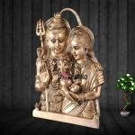 Brass Shiva Parvati Ganesha Wall Hanging - Sacred Family Trinity Art | Jaipurio