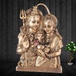Brass Shiva Parvati Ganesha Wall Hanging - Sacred Family Trinity Art | Jaipurio