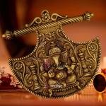 Brass Wall Hanging Ganesha 10 Inch - Space-Saving Divine Protection | Jaipurio
