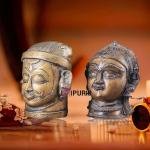 Pure Brass Shiva Parvati Gauri Face Sculptures - Divine Energy Decor | Jaipurio