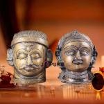 Pure Brass Shiva Parvati Gauri Face Sculptures - Divine Energy Decor | Jaipurio
