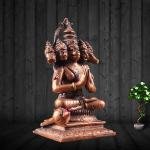 Pure Copper Panchmukhi Hanuman Sitting Meditation 5 Inch - Divine Peace Energy | Jaipurio