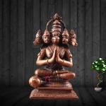 Pure Copper Panchmukhi Hanuman Sitting Meditation 5 Inch - Divine Peace Energy | Jaipurio