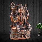 Brass Ardhanarishwara Statue Antique Brown 14 Inch - Divine Unity Murti | Jaipurio