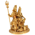 Shiv Parivar Brass Murti: 8x5x9 inch Divine Family | Complete Temple Grade Statue | Sacred Home Temple Art | Bholenath Family Idol