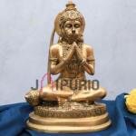 Antique Golden Hanuman Brass Idol | Traditional 19.6 × 8.9 × 12.7 cm Table Top Murti | Handcrafted Devotion Statue | Premium Decor | Jaipurio