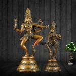 Brass Dancing Shiva Parvati Set - Divine Unity | Jaipurio