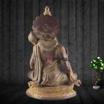 Vintage Brass Lord Hanuman Sculpture 15 Inch - Sand Finish Blessing Mudra | Jaipurio