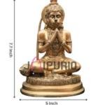 Antique Golden Hanuman Brass Idol | Traditional 19.6 × 8.9 × 12.7 cm Table Top Murti | Handcrafted Devotion Statue | Premium Decor | Jaipurio
